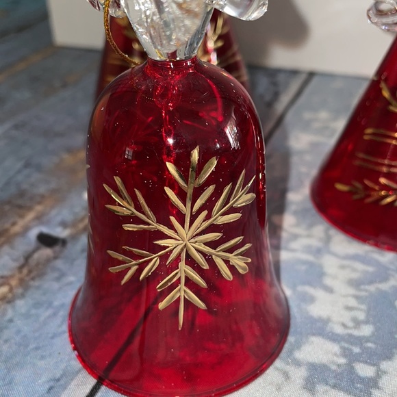 Vintage Sorelle Christmas Ornaments -  Set 3 pcs Red and Gold - Picture 10 of 12